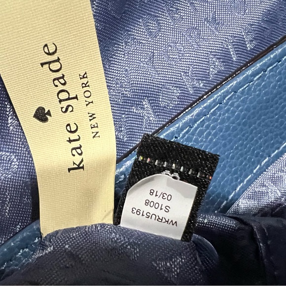 Kate Spade New York Blue Kailey Patterson Drive Leather Crossbody Purse NWOT - Picture 10 of 13